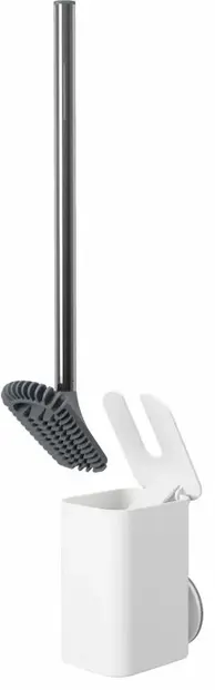 Perie de toaletă Umbra - Flex Adhesive, 33 x 13 x 9 cm, albă