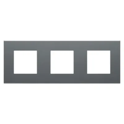Placa Ornament Dahlia - in Technopolymer - 3 Modul Horizontal/vertical - Dark Grey