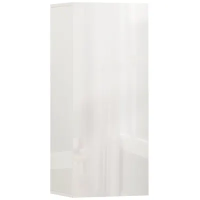 HOMCOM Dulap de Baie Suspendat cu Ușă Fără Mâner, 2 Rafturi Reglabile din Sticlă, Mobilier Suspendat Multifuncțional, 30x23,4x71,2 cm, Alb Lucios | Aosom Romania