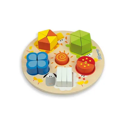 Puzzle din lemn Andreu toys - Cifre, forme si culori