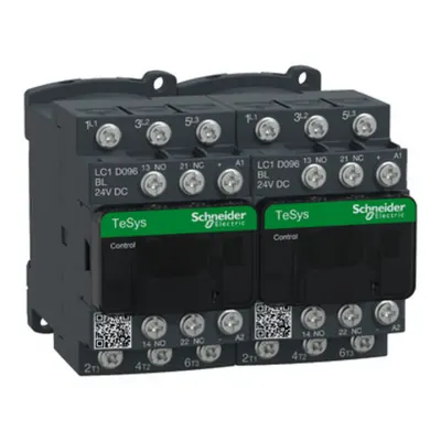 Contactor inversor, TeSys Deca, 3P(3NO), AC-3, <= 440V 9A, bobina CC cu consum redus 24V