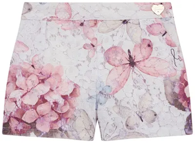 Pantaloni scurți pentru copii Guess - cu dantelă și inimă, multicolori, 12 luni
