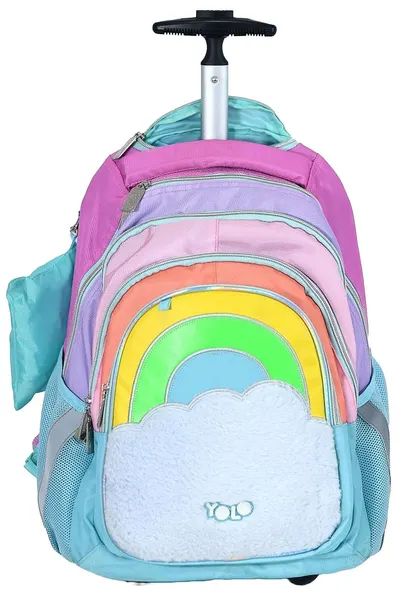 Rucsac pe roți YOLO Rainbow - Cu 4 compartimente