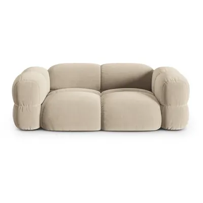 Canapea bej cu tapițerie din catifea 210 cm Loretto – Cosmopolitan Design