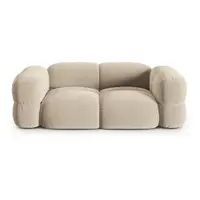 Canapea bej cu tapițerie din catifea 210 cm Loretto – Cosmopolitan Design