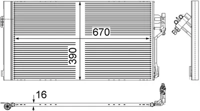 Condensator climatizare (cu uscator) potrivit MERCEDES VIANO (W639), VITO MIXTO (W639), VITO (W639) 2.0D-3.7 09.03