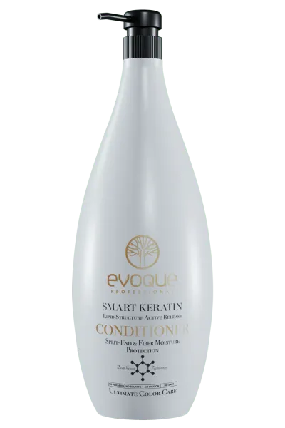 Balsam de Par Reconstructor Profesional cu Keratina, EVOQUE USA Smart Keratin, 1000 ml - Anti-Frizz, cu Ulei de Argan si Macadamia, Protectie UV, Fara Parabeni