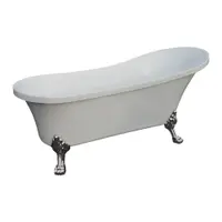 Cada baie freestanding Bella* BSM-404 acril 150 x 75 x 75 cm alb picioare argintii