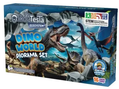Dioramă cu nisip pentru joacă Nikola Tesla - Dinosaurs, 16 piese