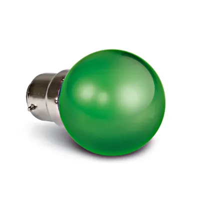 9g01/gr/b, Green Led Ball Lamp 0,5w B22 230v