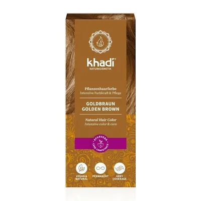 Vopsea de par naturala, SATEN AURIU, 100gr, Khadi