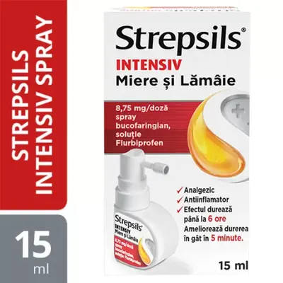 Strepsils Intensiv Spray miere si lamaie, Reckitt Benckiser | 15 ml