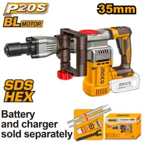 Demolator Profesional 20V SDS HEX Brushless INGCO CDBLI20358, 16J, 0-3200 bpm, sistem prindere SDS HEX, fara acumulator si incarcator