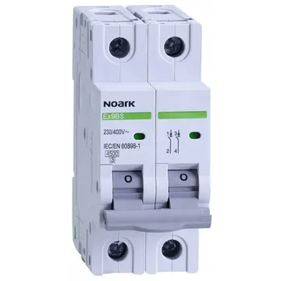 Siguranta automata Ex9BS 2P, 10A, curba B, 4.5kA Noark 102062