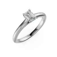 Inel de logodna din platina cu un diamant emerald solitaire de 0.5ct