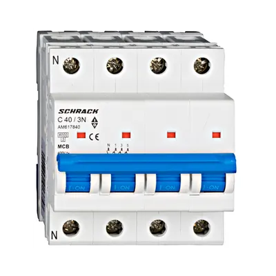 Intrerupator automat tetrapolar MCB, AMPARO 6kA, C 40A, 3P+N