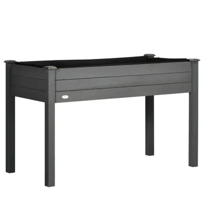 Outsunny Jardinieră pe picioare potager dim. 123L x 57l x 76H cm Inserții de irigare + pânză de drenaj Lemn masiv de brad | Aosom Romania