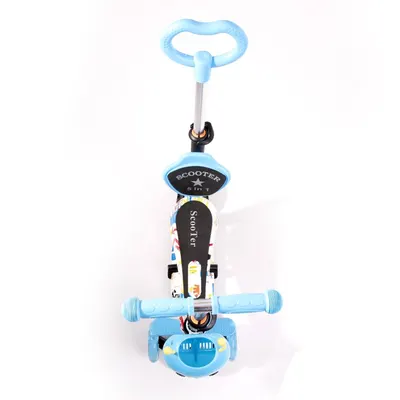 Trotineta pentru copii Smart Plus Tracery, 3 roti cu LED, scaun reglabil si detasabil, maner parental reglabil, ghidon reglabil, greutate suportata 20 kg, varsta 3 ani+