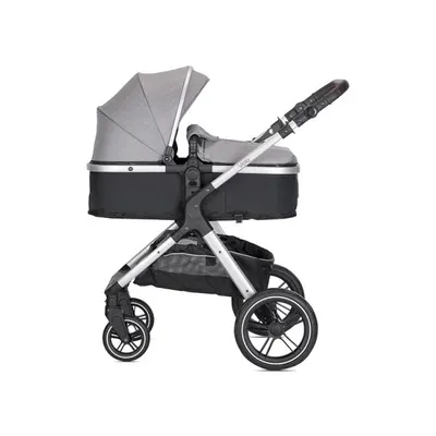 Carucior pentru copii Lorelli Viola Grey 3 in 1 cos auto Spirit inclus, transformabil, sezut reversibil, maner ajustabil, cadru din aluminiu, suspensii, bara detasabila, pana la 22 kg, multiple accesorii