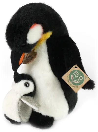 Jucărie de pluș Rappa Eco Friends - Pinguin cu bebeluș, 22 cm