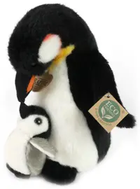 Jucărie de pluș Rappa Eco Friends - Pinguin cu bebeluș, 22 cm