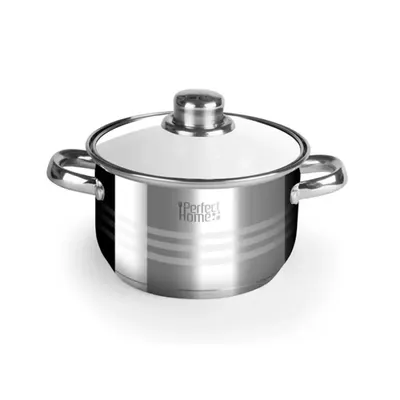 Oala Inox cu Capac din Sticla, 24 cm, 5.5 l, Perfect Home
