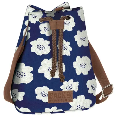 Geanta - rucsac 2 in 1 BackUP A27 - Blue Flowers