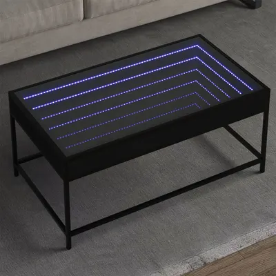 Gossi masuta de cafea cu led infinity, negru, 90x50x41 cm