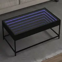 Gossi masuta de cafea cu led infinity, negru, 90x50x41 cm