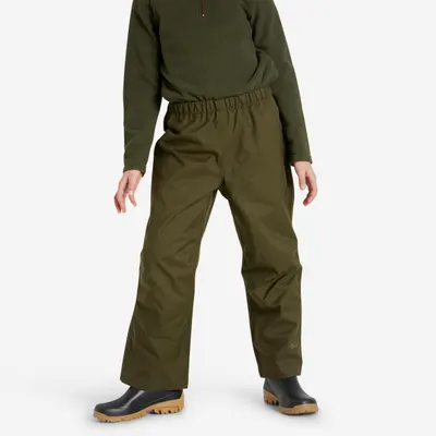 Suprapantalon 100 Impermeabil Verde Copii