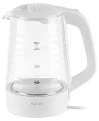 Fierbător electric Muhler - WK-189G, 2200W, 1.7 l, din sticlă, albă