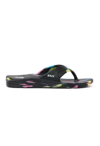 Papuci flip-flop cu detaliu logo Fanning - Negru/Roz/Albastru