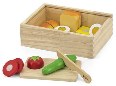 Set de joacă din lemn Viga Toys - Tăierea alimentelor