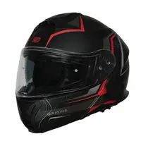 Casca moto Origine Logic Path rabatabila cu ochelari, culoare negru rosu, marime S