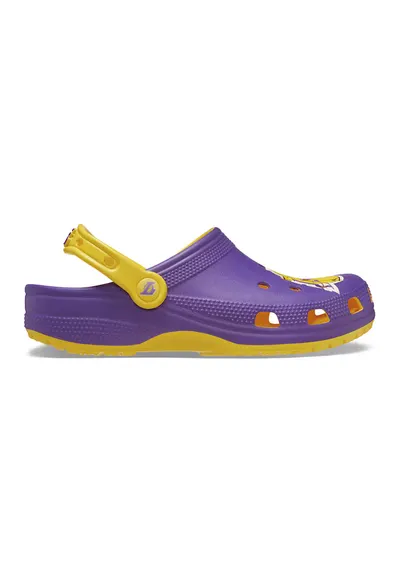 Saboti slingback cu imprimeu - Galben/Ametist