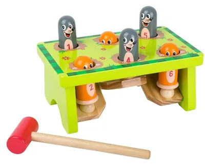 Joc din lemn Small Foot - Ciocan și cârtiță