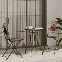 Gossi set de bistro cu mozaic, caramiziu, fier si ceramica