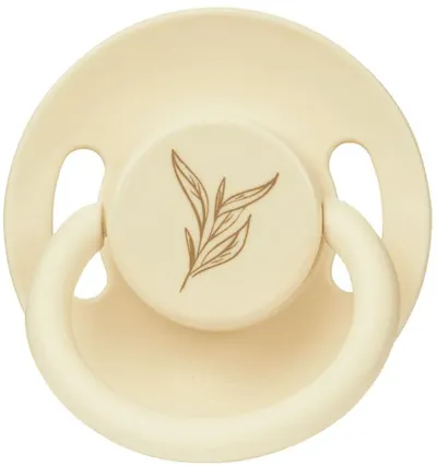 Suzetă din cauciuc Wee Baby - Baby Pure, 0-6 luni, cremă