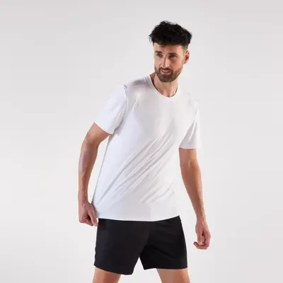 Tricou de alergare Kiprun Run 100 Alb Bărbaţi