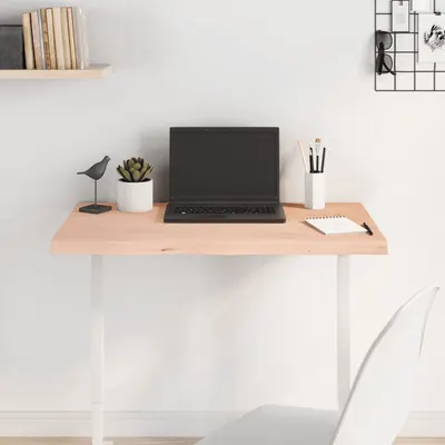 vidaXL Blat de masă, 80x40x(2-4) cm, lemn masiv de stejar netratat