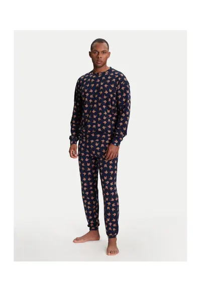 Pijama barbati 38DK4P02L - Bumbac - Bleumarin - Bleumarin