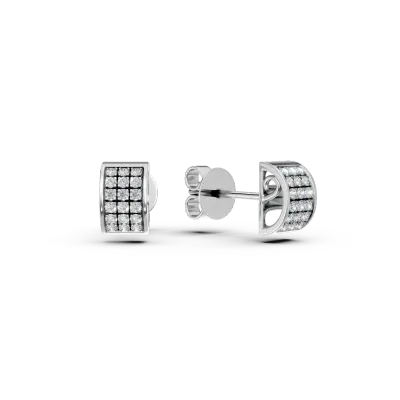 Cercei din aur alb cu diamante de 0.133ct