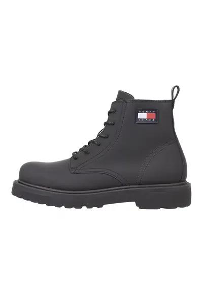 Ghete de piele cu aplicatie logo - Negru