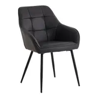 Set de scaune de sufragerie gri închis cu cotiere 2 buc. tapițat Nolan Square – Unique Furniture