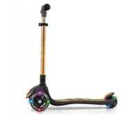 Trotineta pliabila Milly Mally Boogie Gold, roti din silicon cu Led, platforma antiderapanta, greutate admisa 50 kg