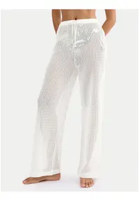 Pantaloni de plaja pentru Femei - Relaxed Fit - Alb - Poliester