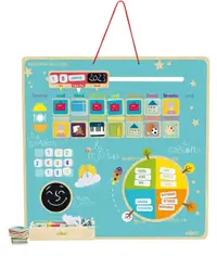 Jucărie din lemn Vilac - Calendar magnetic în franceză