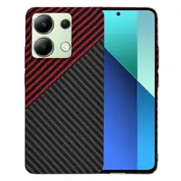 Husa pentru Xiaomi Redmi Note 13 4G, Techsuit, Carbonite FiberShell, Neagra Rosie