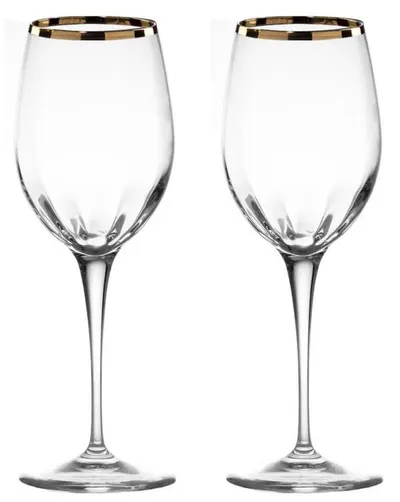 Pahare de vin La Reine - Monalisa Optic, Gold Rim, 2 bucăți, 385 ml
