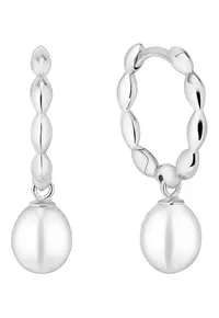 Cercei argint cu perle naturale - Bubble Hoop